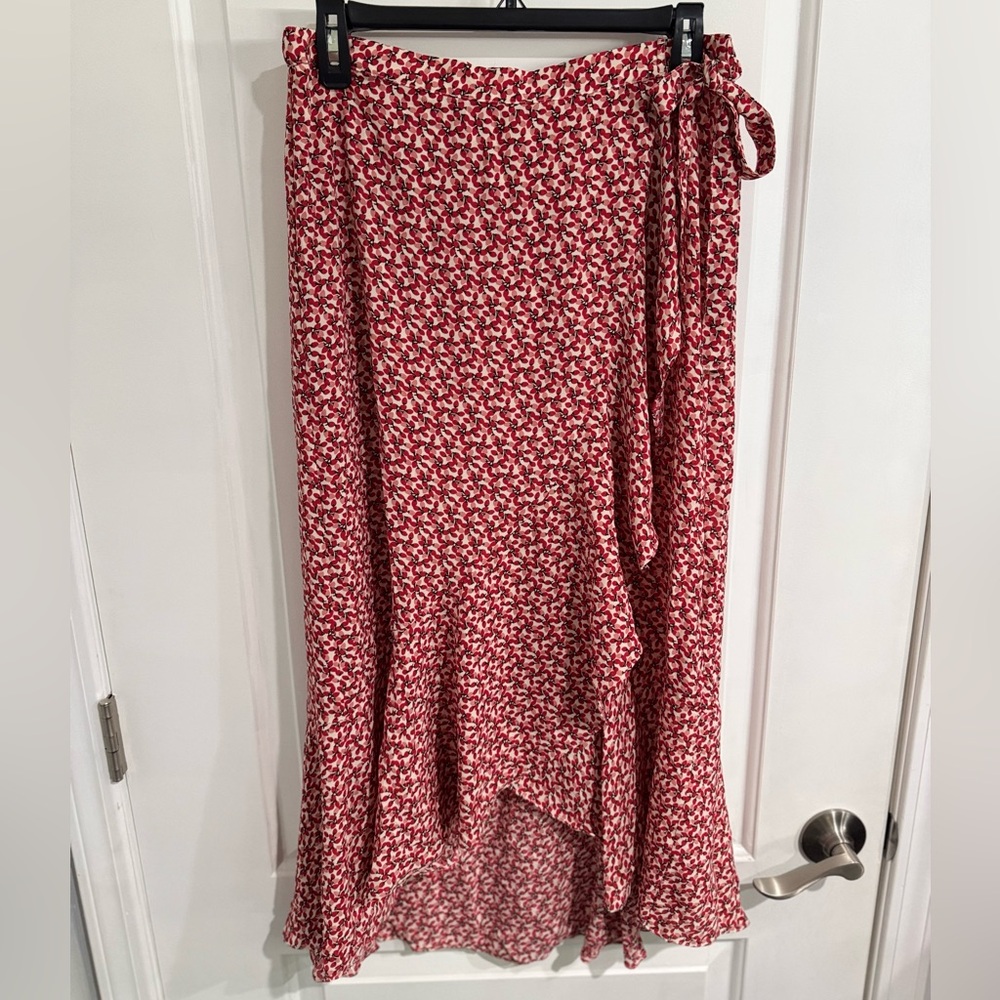 Max Studio Red Floral Maxi Skirt